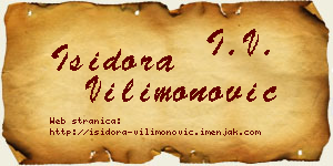 Isidora Vilimonović vizit kartica